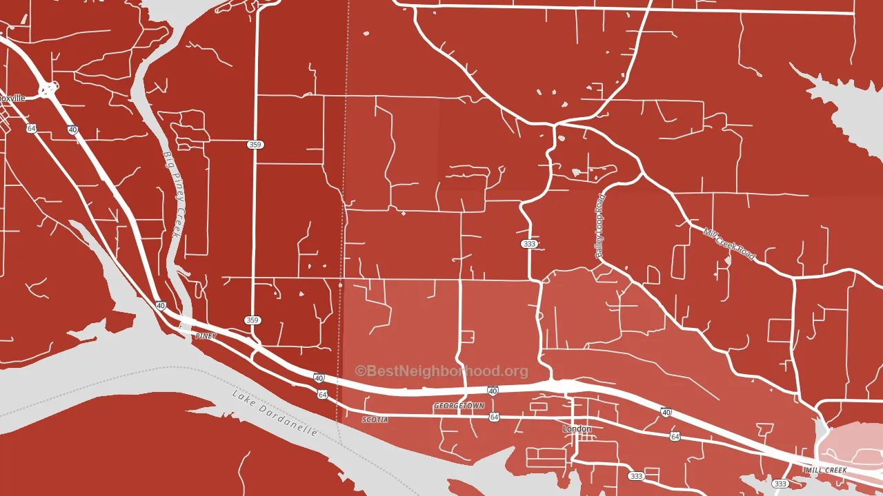 72847, AR block-group political-lean map