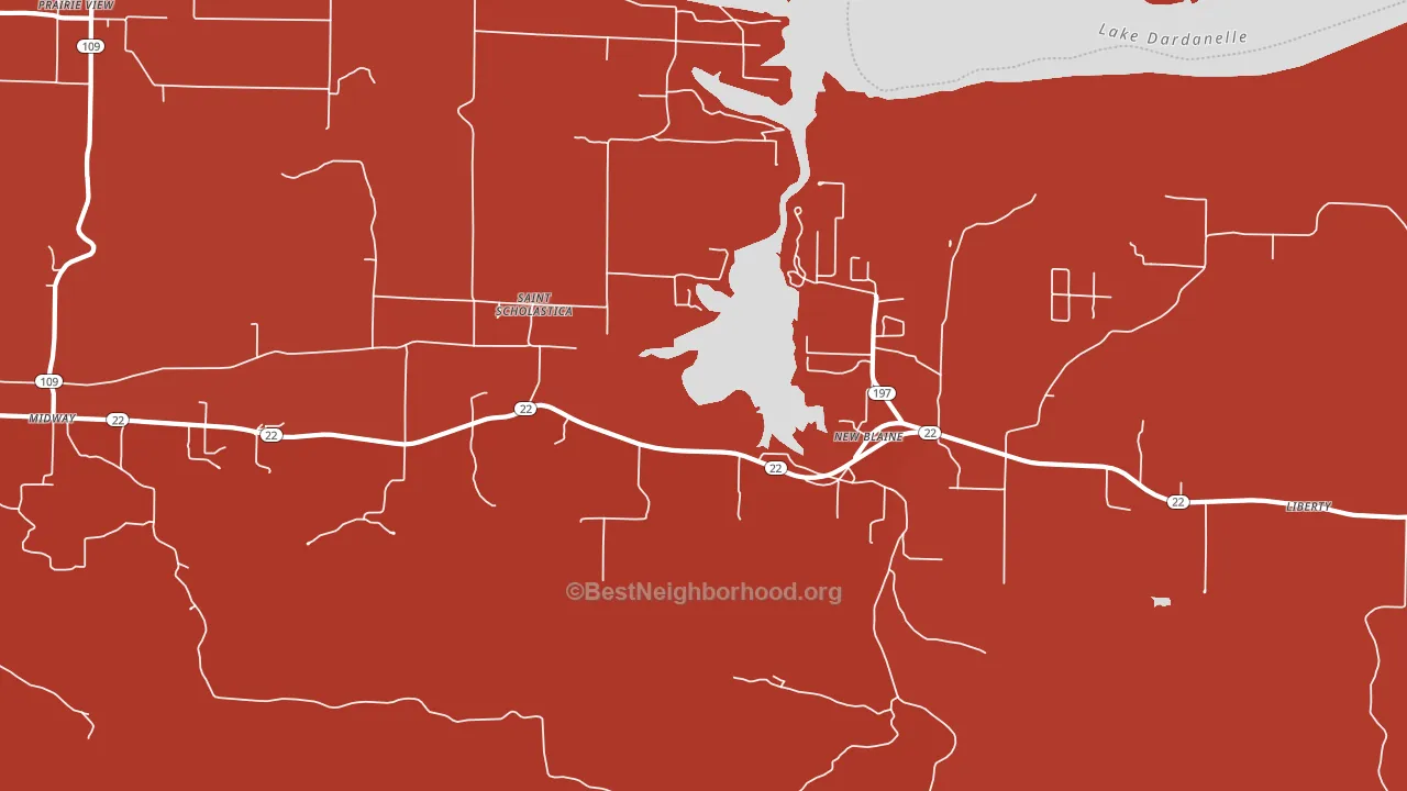 72851, AR block-group political-lean map
