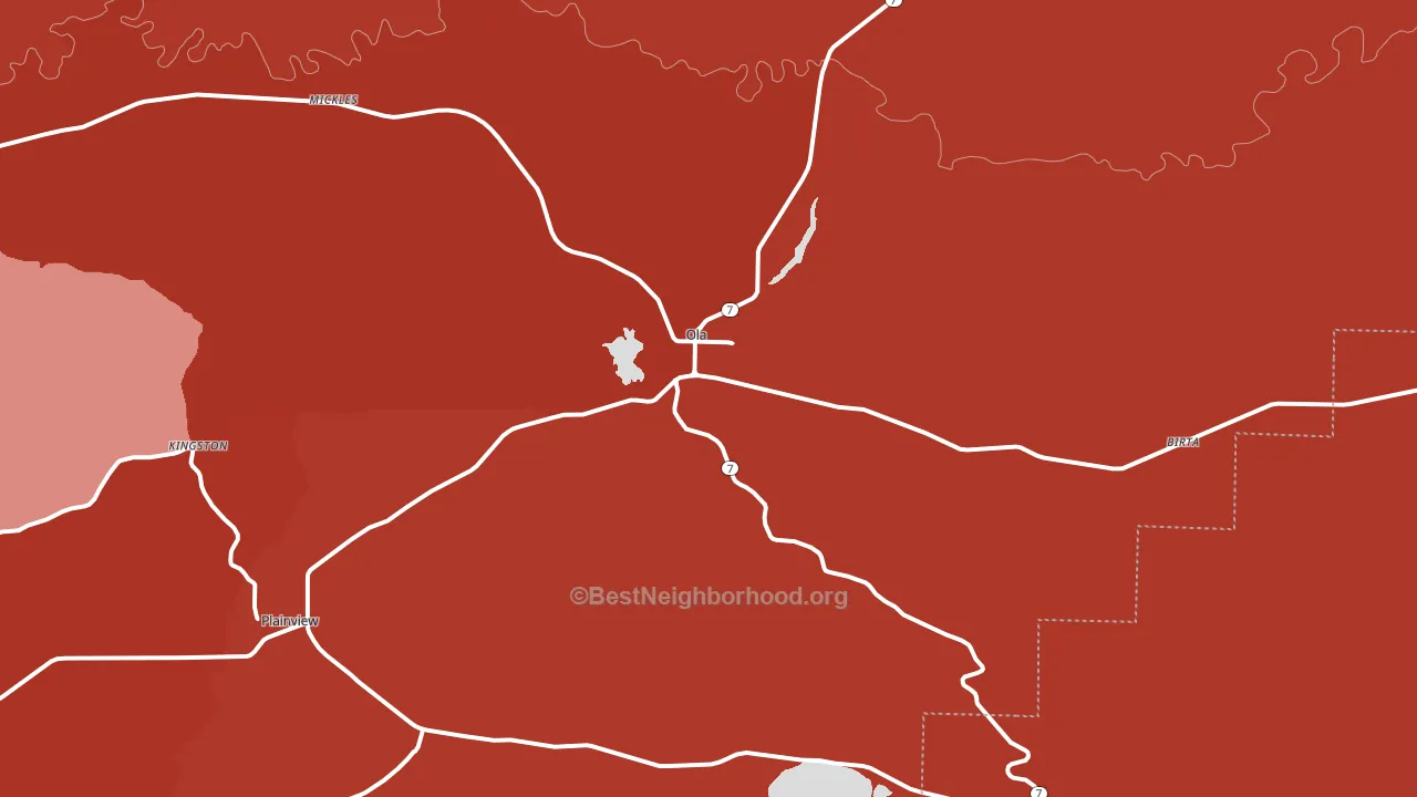 72853, AR block-group political-lean map