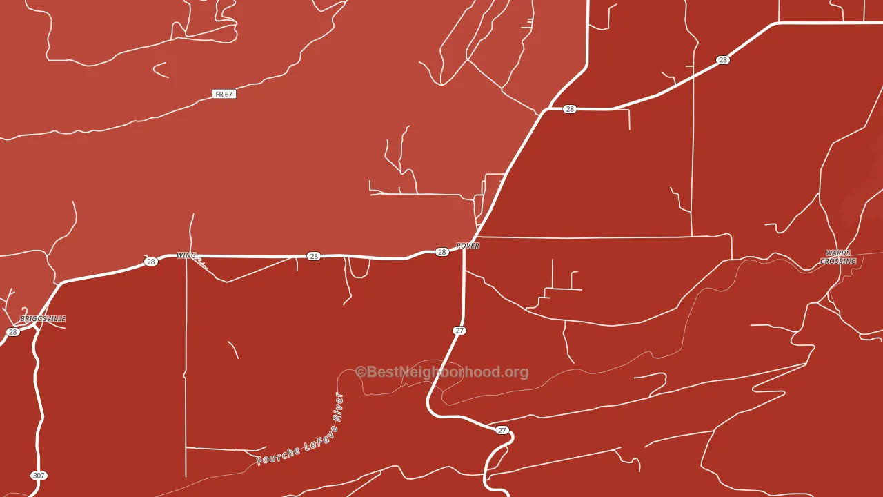 72860, AR block-group political-lean map