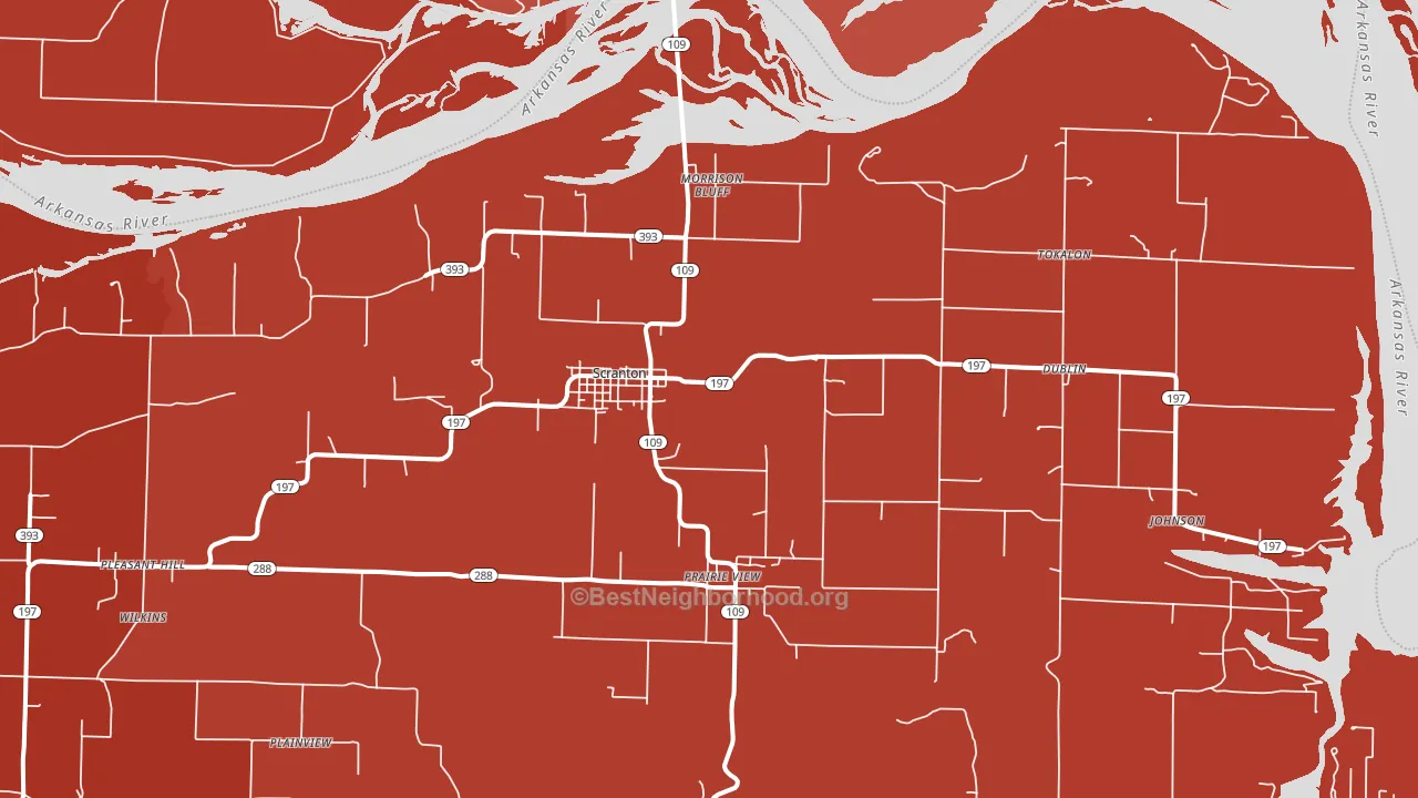 72863, AR block-group political-lean map