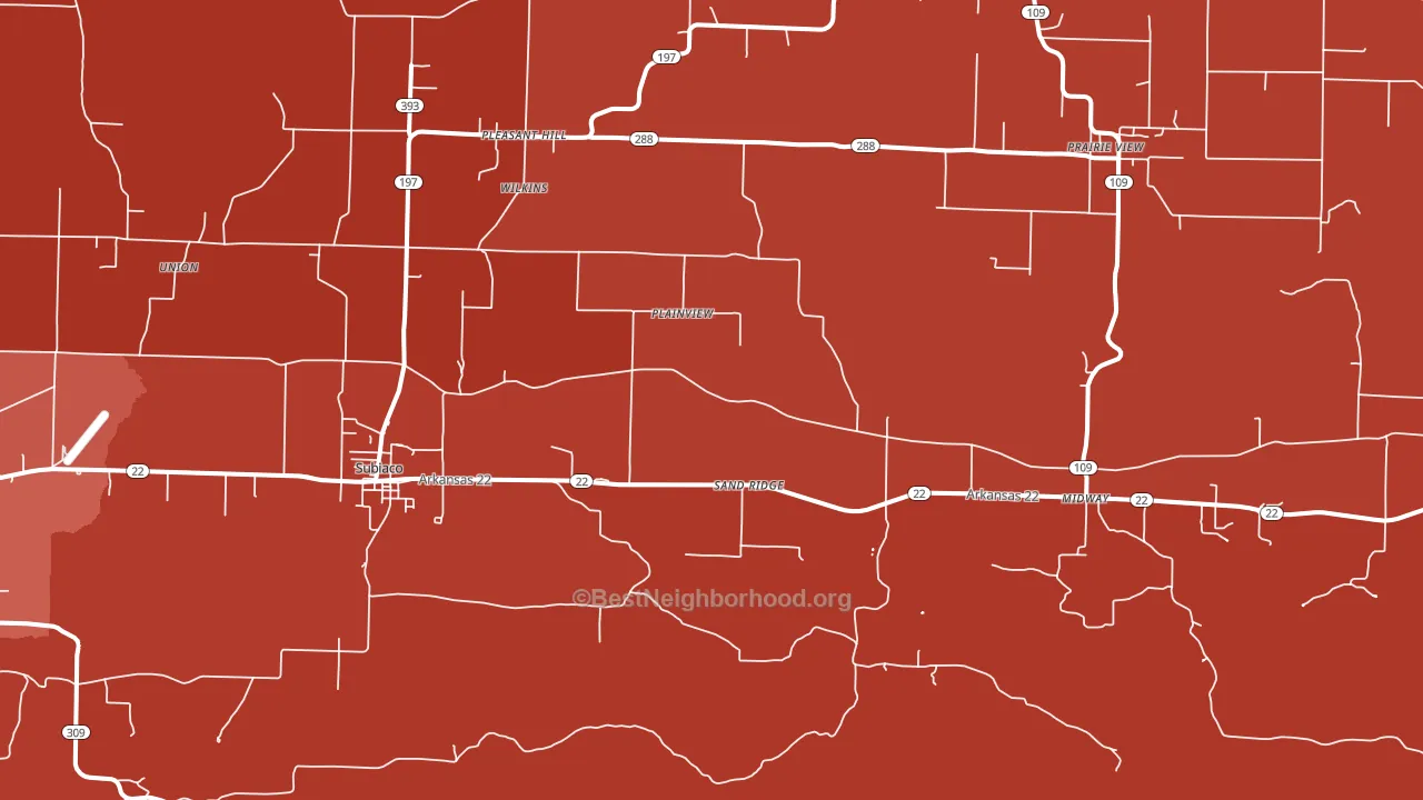 72865, AR block-group political-lean map