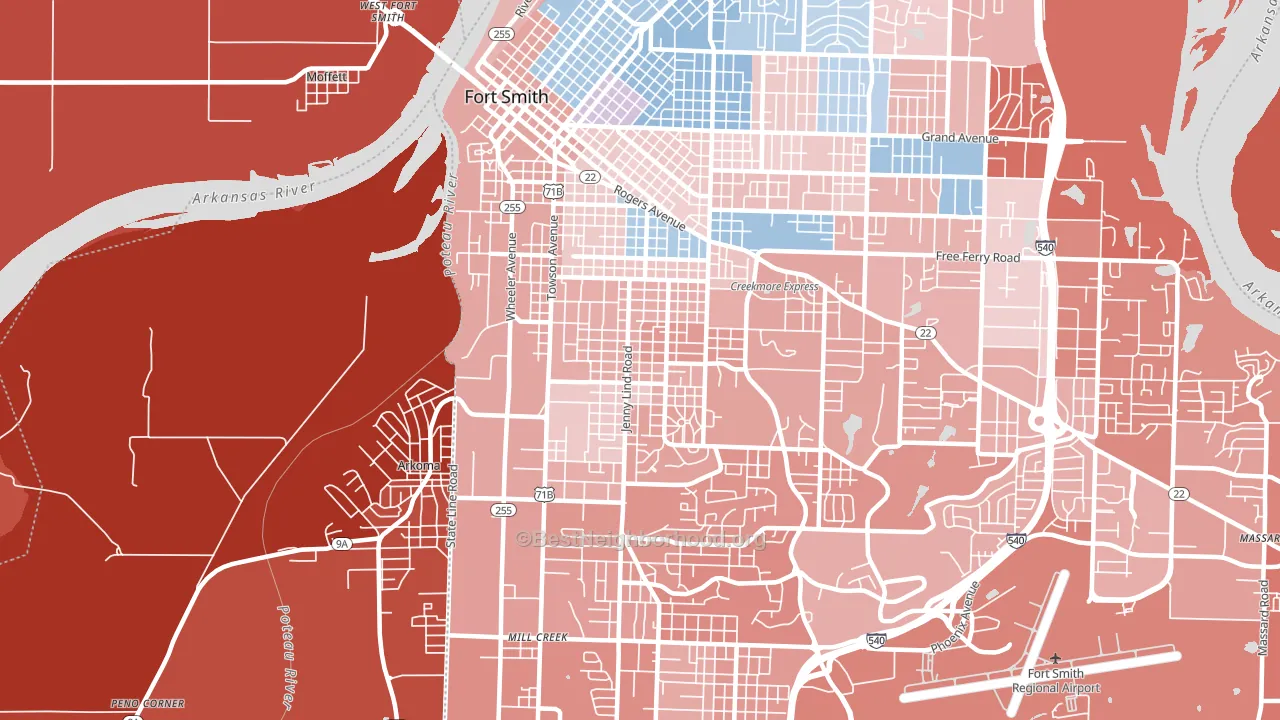 72901, AR block-group political-lean map