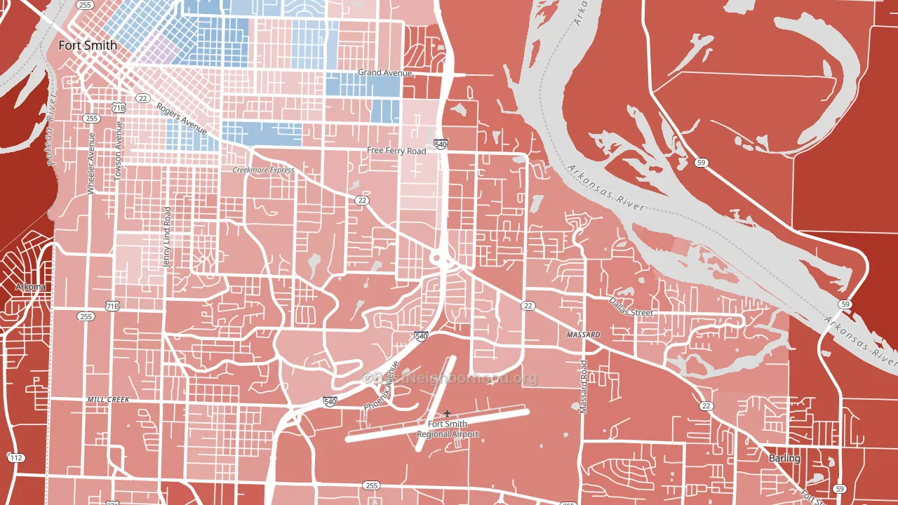 72903, AR block-group political-lean map