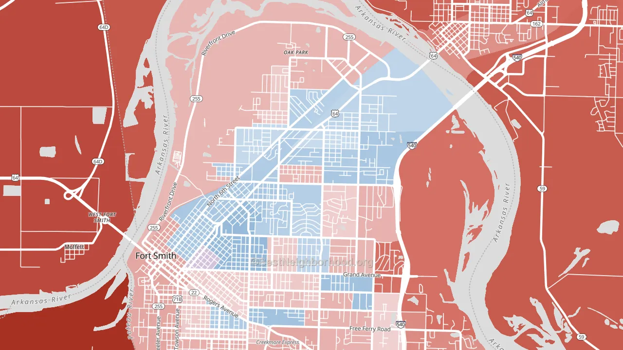 72904, AR block-group political-lean map