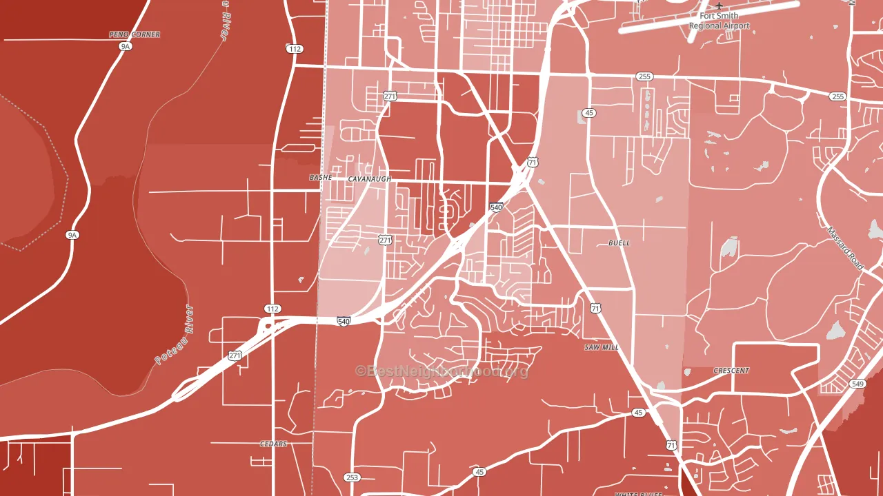 72908, AR block-group political-lean map