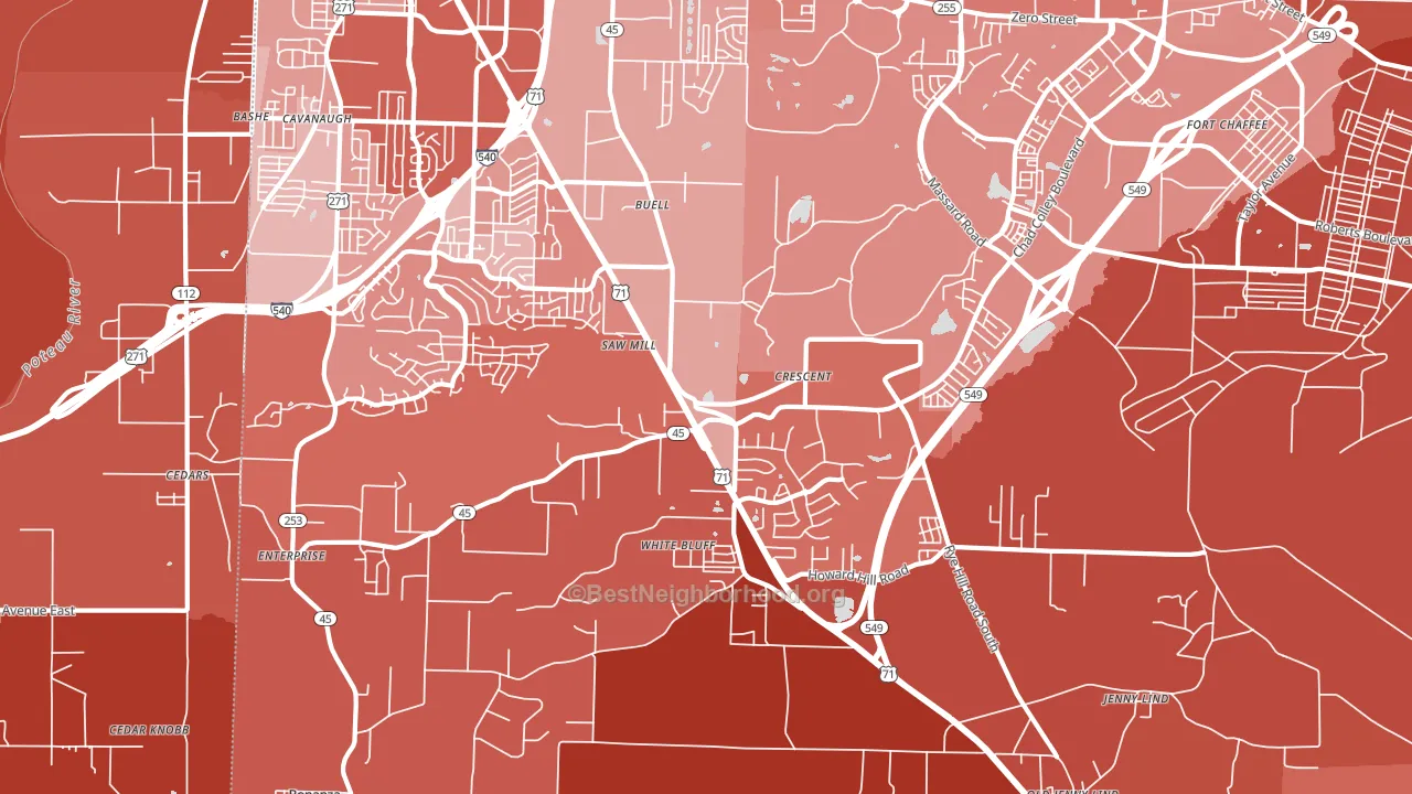 72916, AR block-group political-lean map