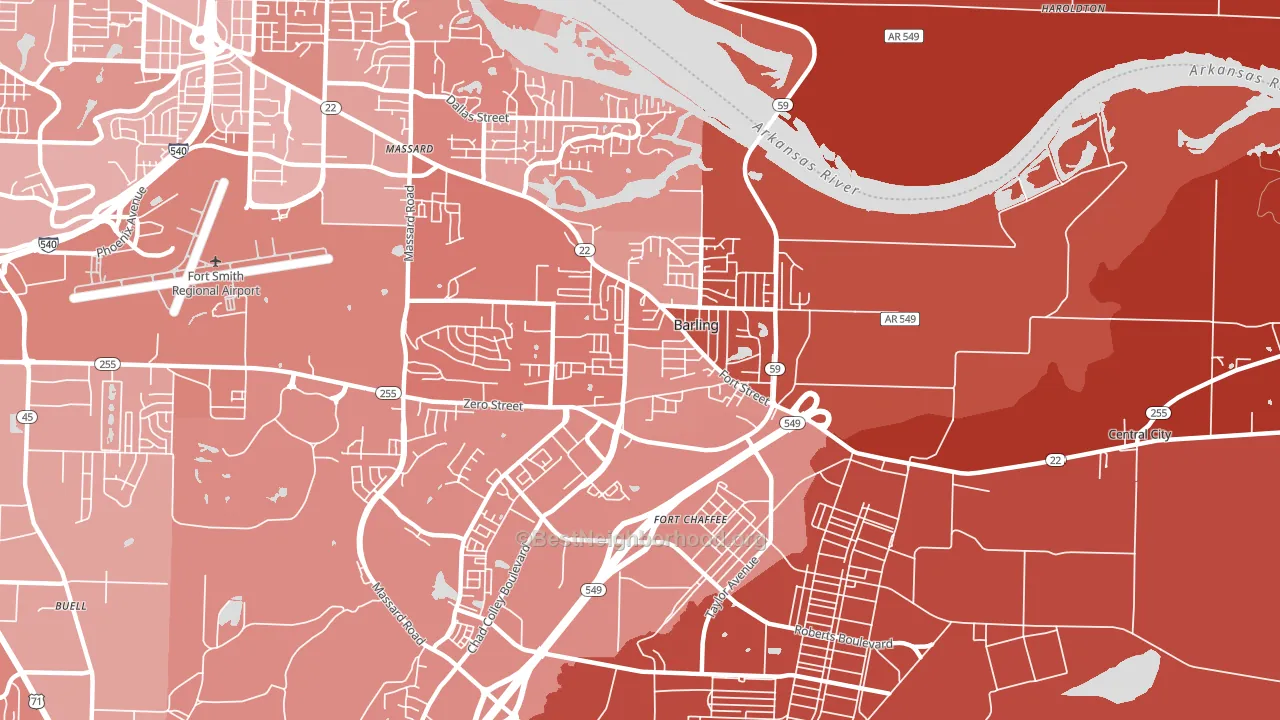 72923, AR block-group political-lean map