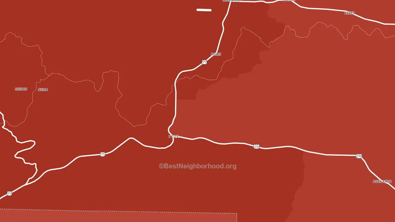 72926, AR block-group political-lean map