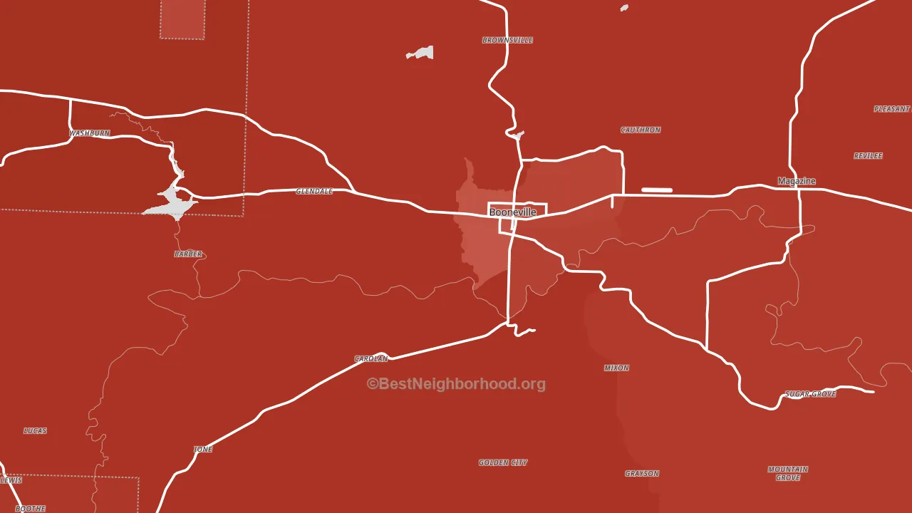 72927, AR block-group political-lean map