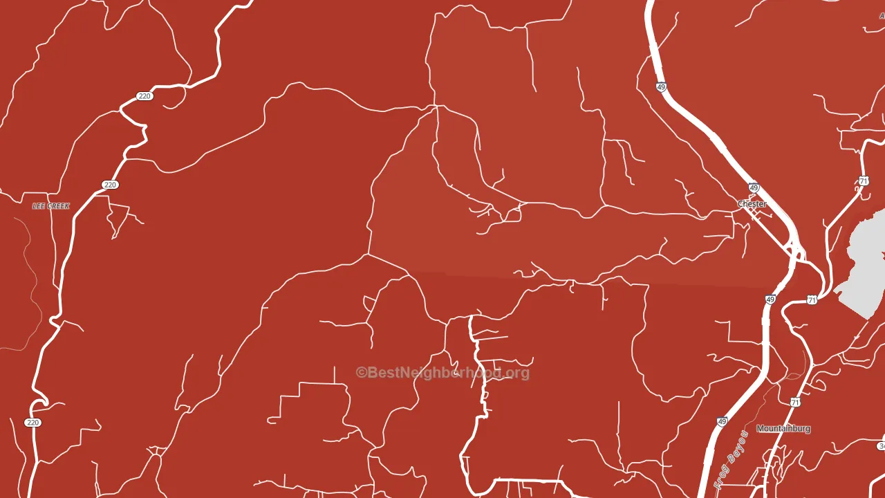 72934, AR block-group political-lean map