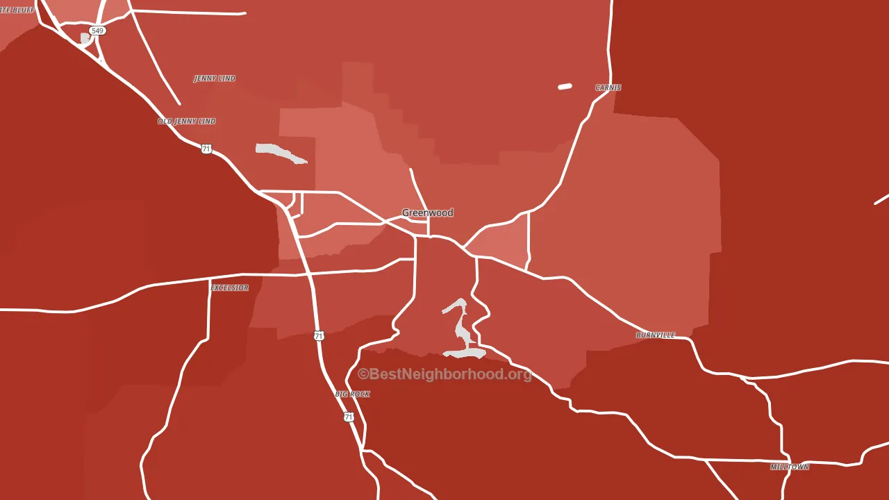 72936, AR block-group political-lean map