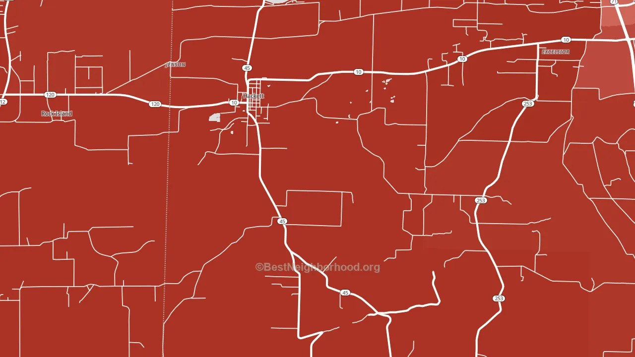 72937, AR block-group political-lean map
