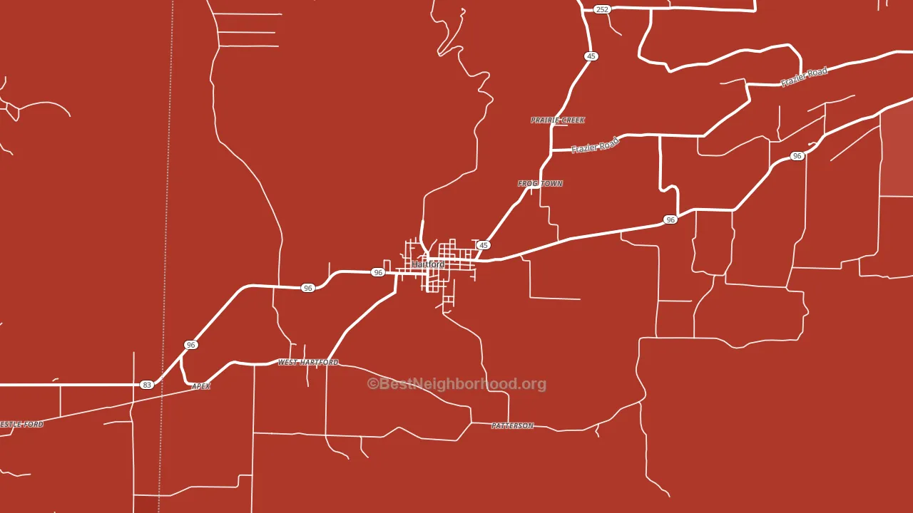 72938, AR block-group political-lean map