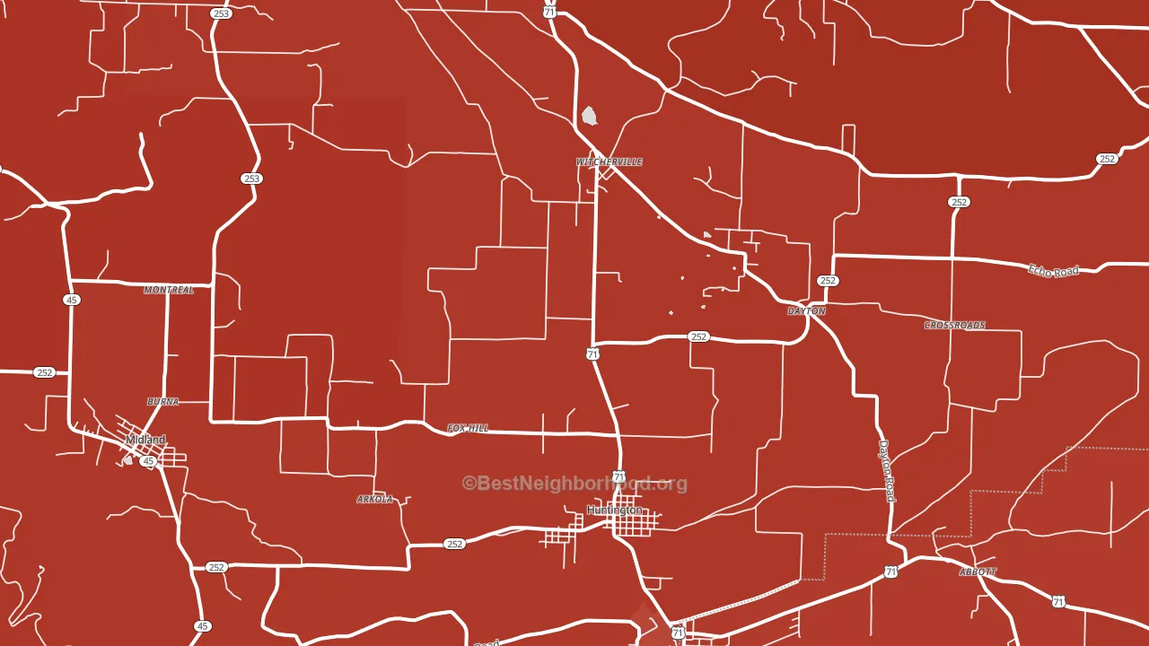72940, AR block-group political-lean map