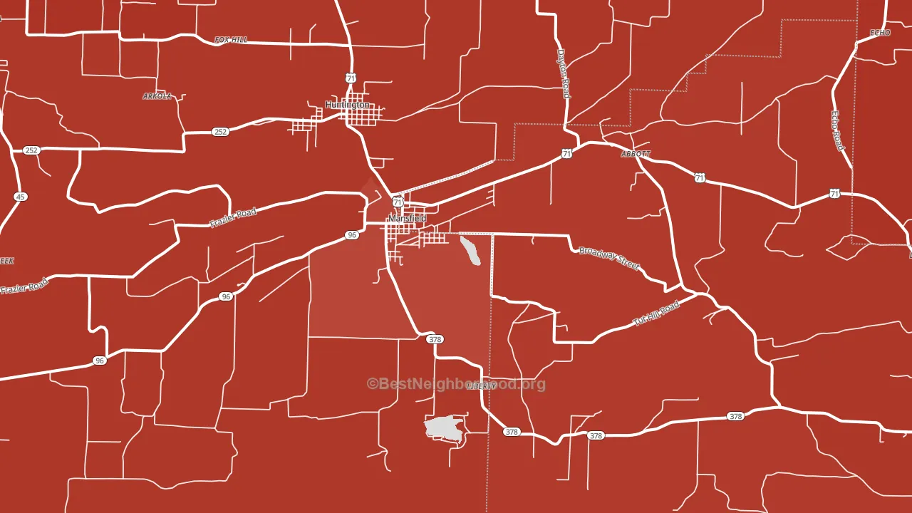 72944, AR block-group political-lean map