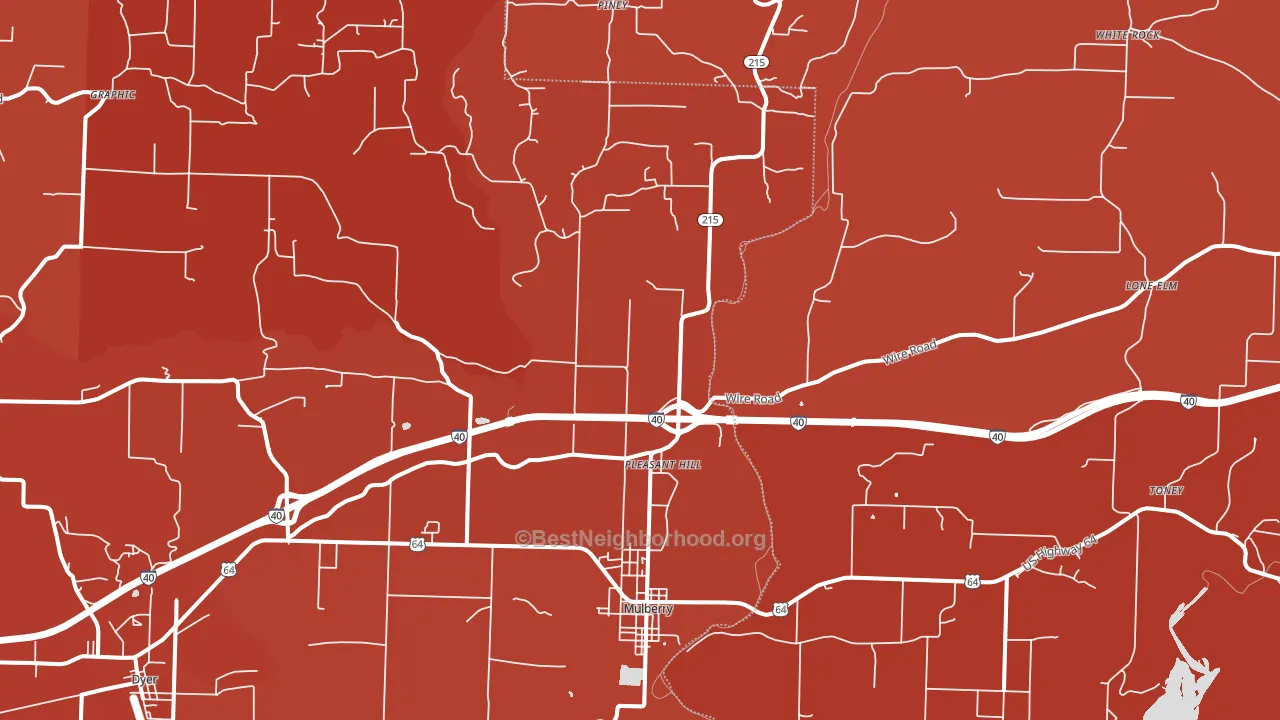 72947, AR block-group political-lean map