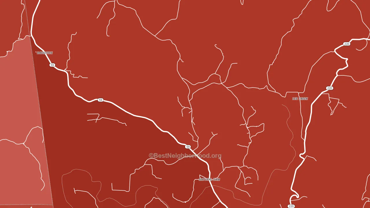 72948, AR block-group political-lean map