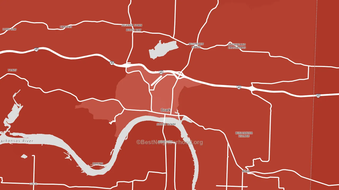 72949, AR block-group political-lean map