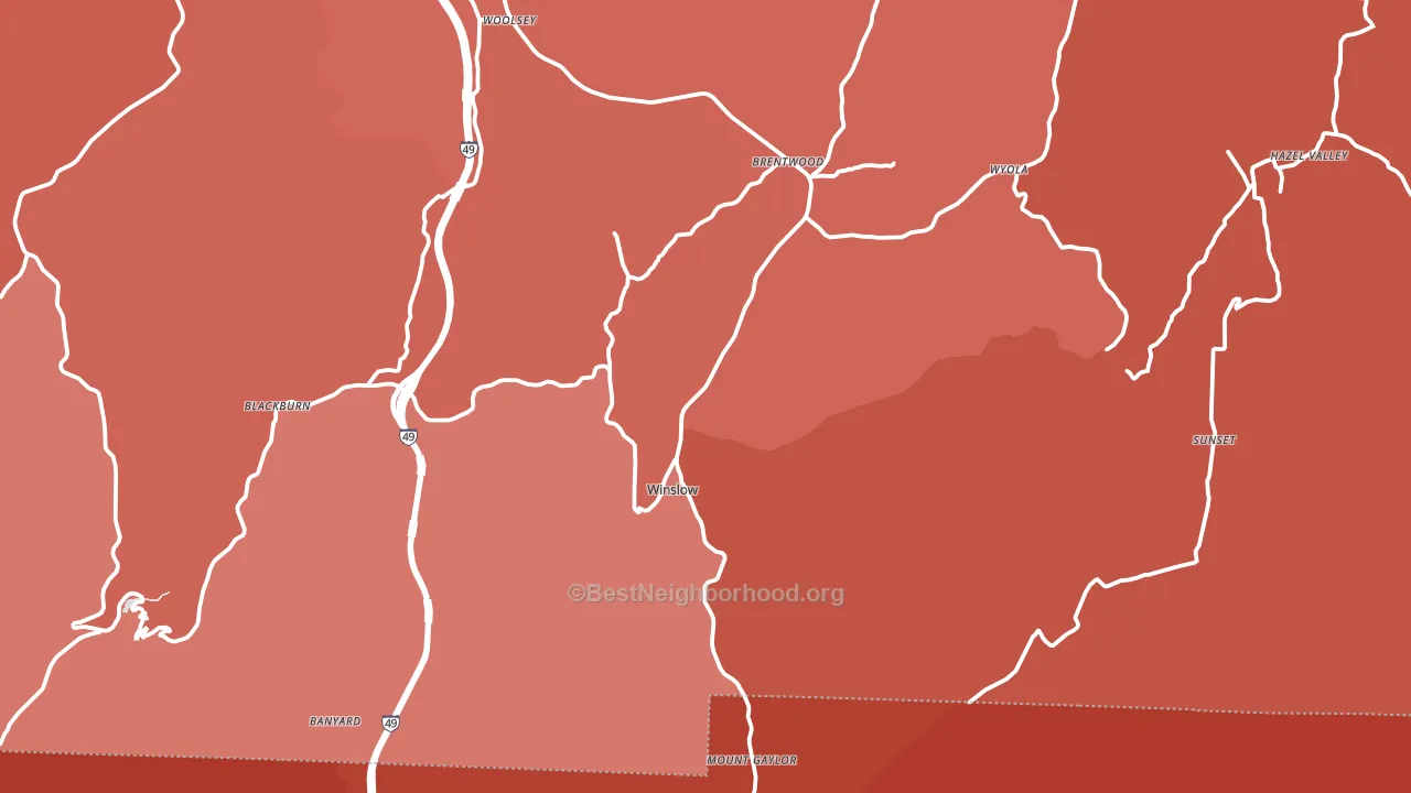 72959, AR block-group political-lean map