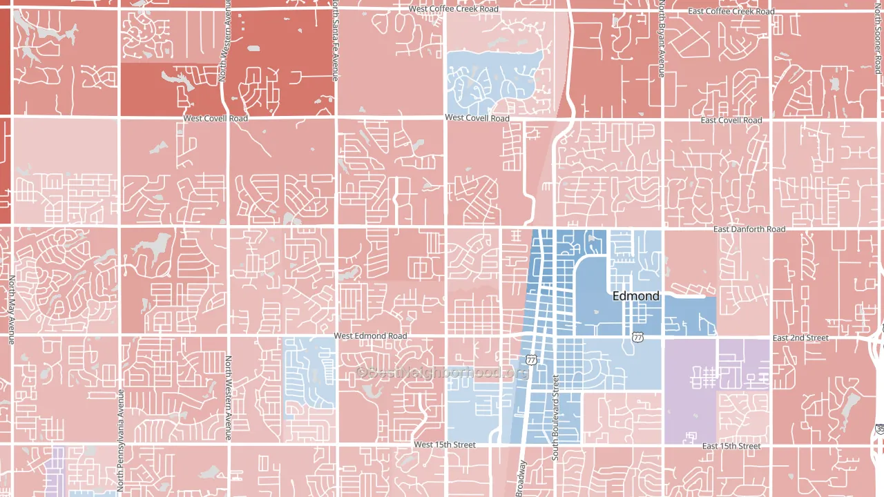 73003, OK block-group political-lean map