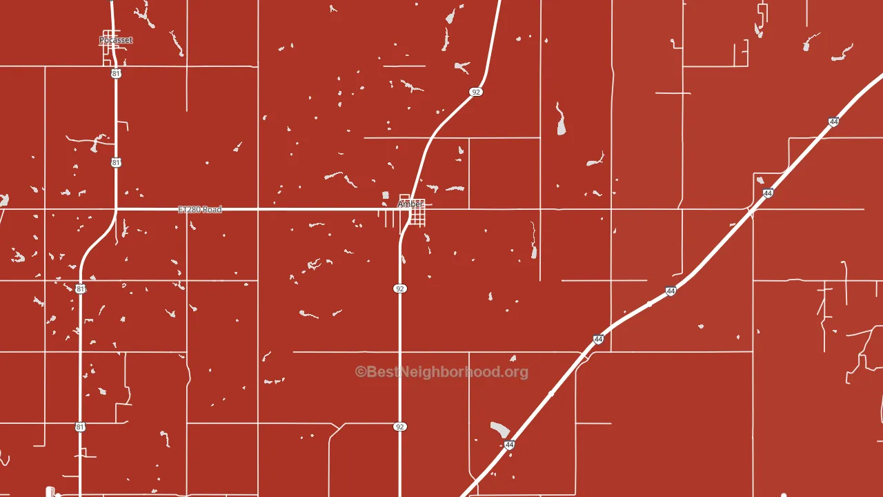 73004, OK block-group political-lean map