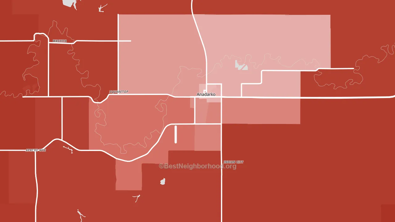 73005, OK block-group political-lean map