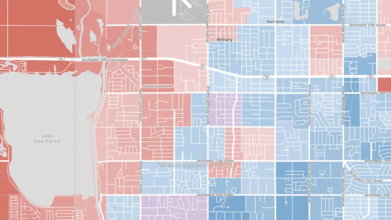 73008, OK block-group political-lean map