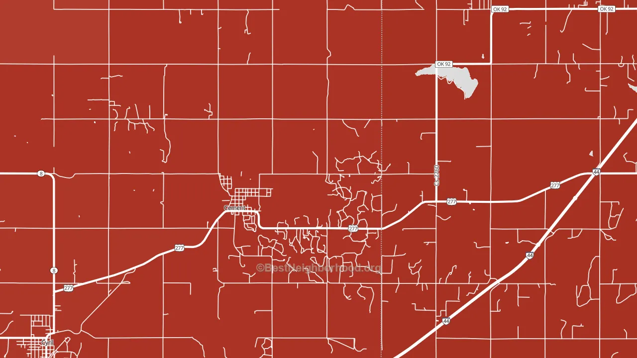 73017, OK block-group political-lean map