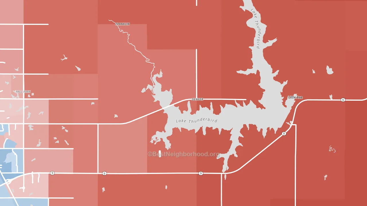 73026, OK block-group political-lean map