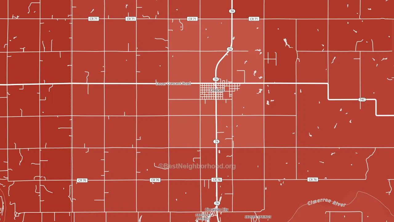 73028, OK block-group political-lean map