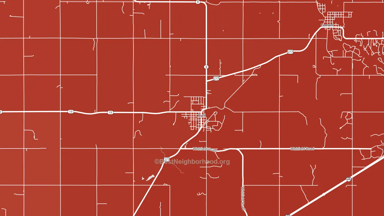 73029, OK block-group political-lean map