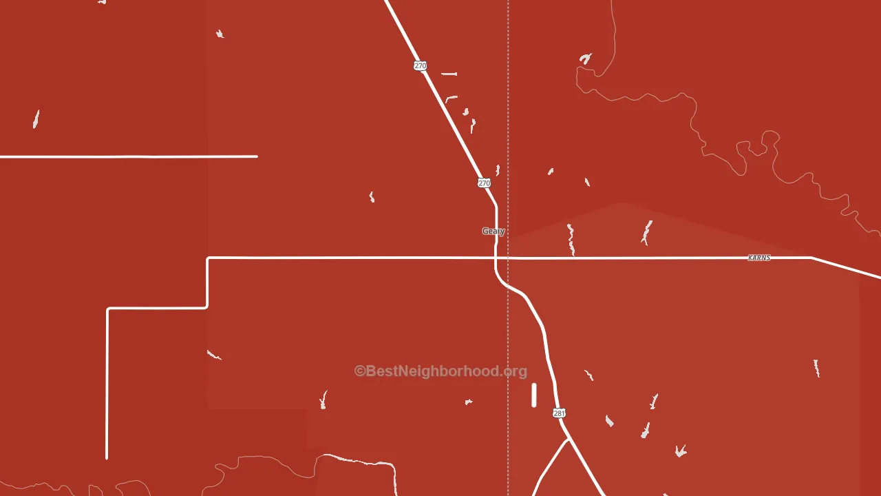 73040, OK block-group political-lean map