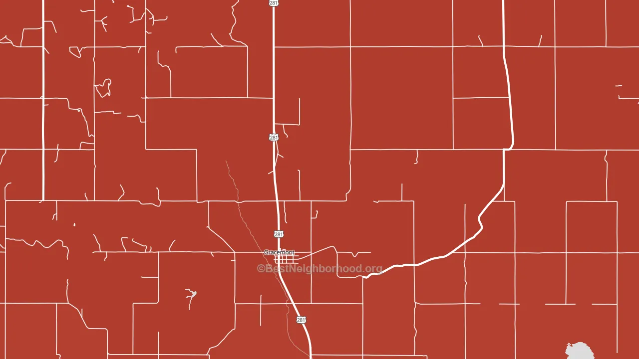 73042, OK block-group political-lean map