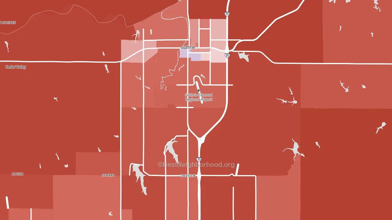73044, OK block-group political-lean map