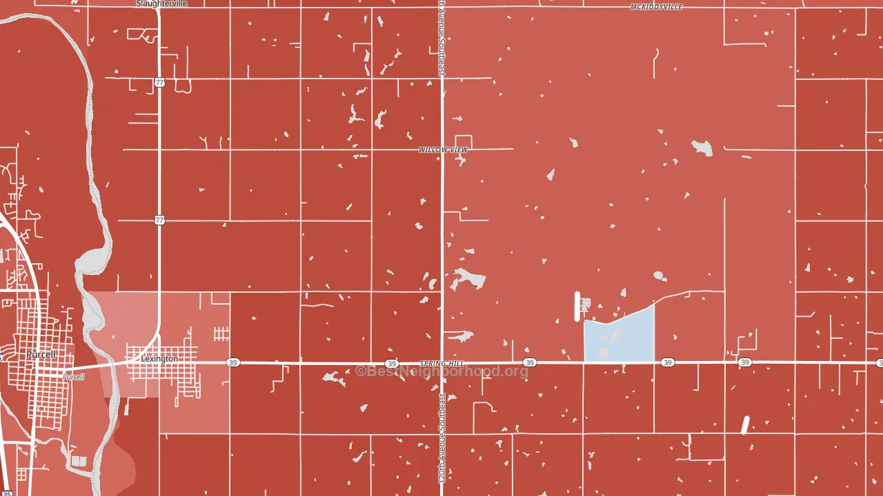 73051, OK block-group political-lean map