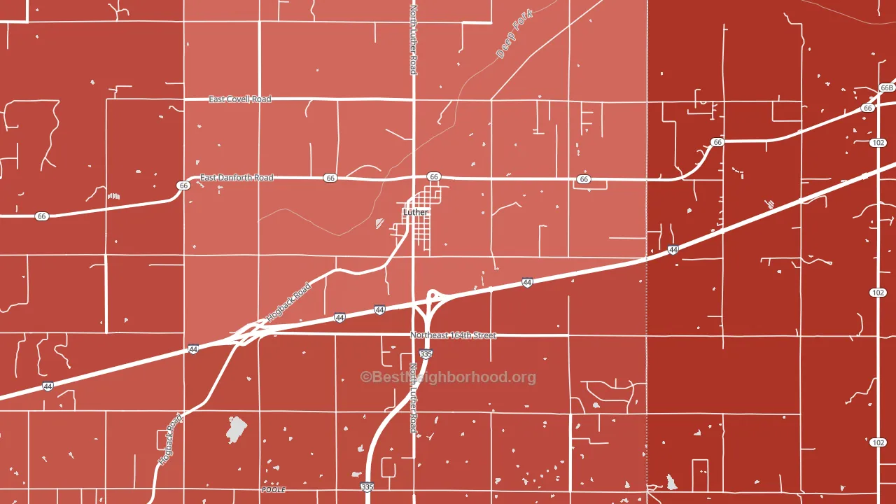 73054, OK block-group political-lean map