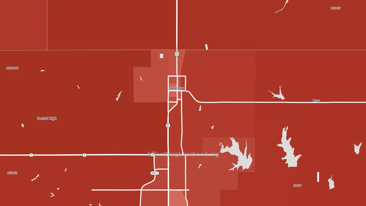 73055, OK block-group political-lean map