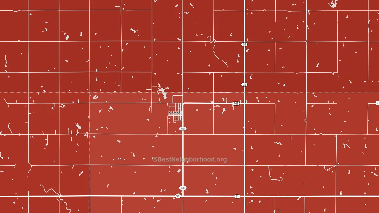 73056, OK block-group political-lean map