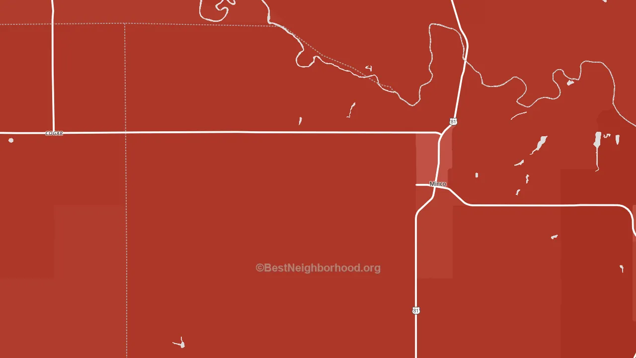 73059, OK block-group political-lean map