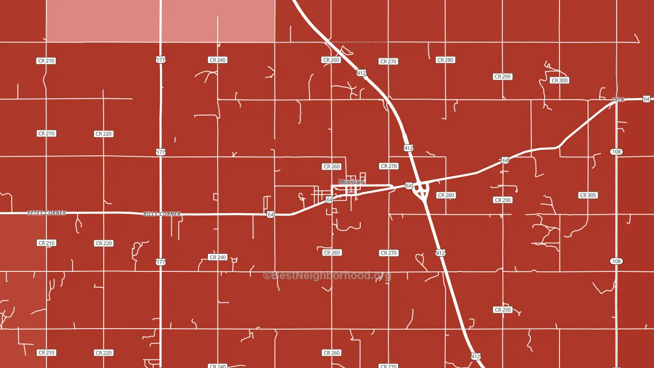 73061, OK block-group political-lean map
