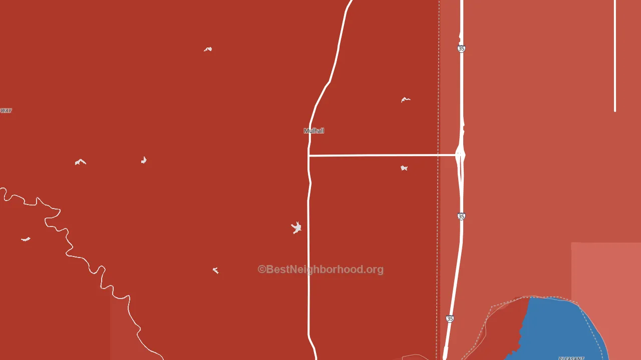 73063, OK block-group political-lean map