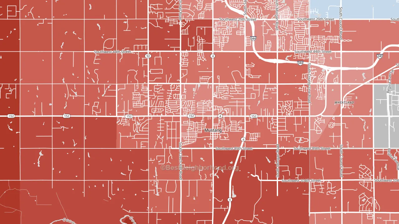 73064, OK block-group political-lean map