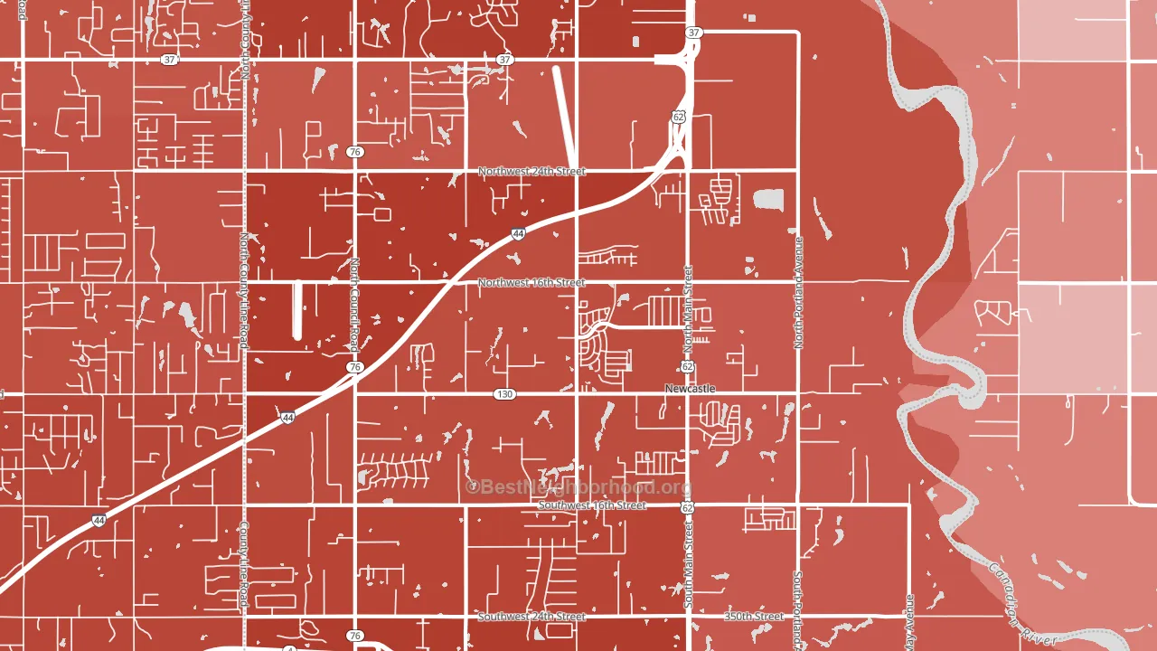 73065, OK block-group political-lean map