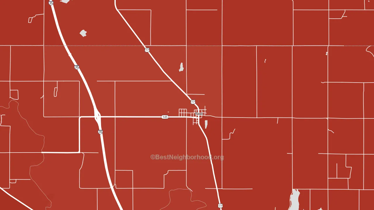 73074, OK block-group political-lean map