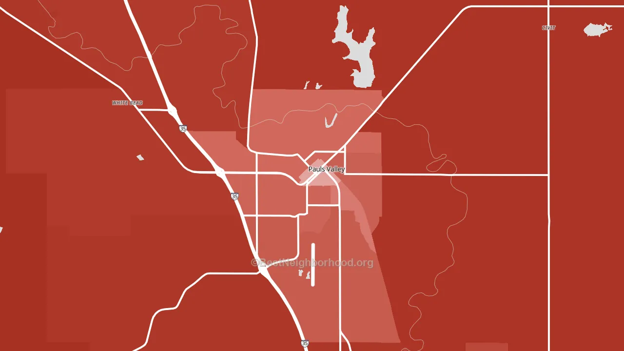 73075, OK block-group political-lean map