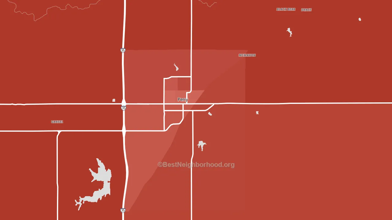 73077, OK block-group political-lean map