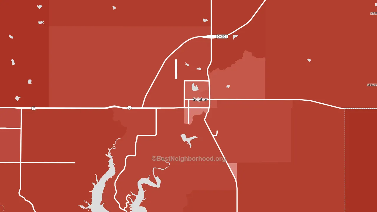 73086, OK block-group political-lean map