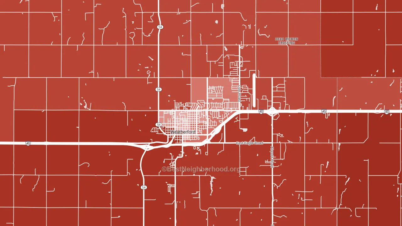 73096, OK block-group political-lean map