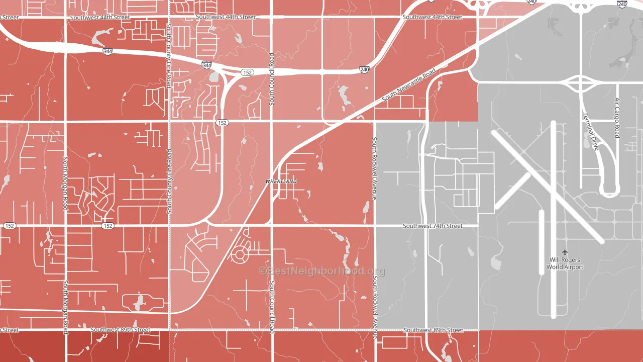 73097, OK block-group political-lean map